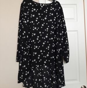 Elegant Starry Night 3/4 Sleeve High Low Tunic